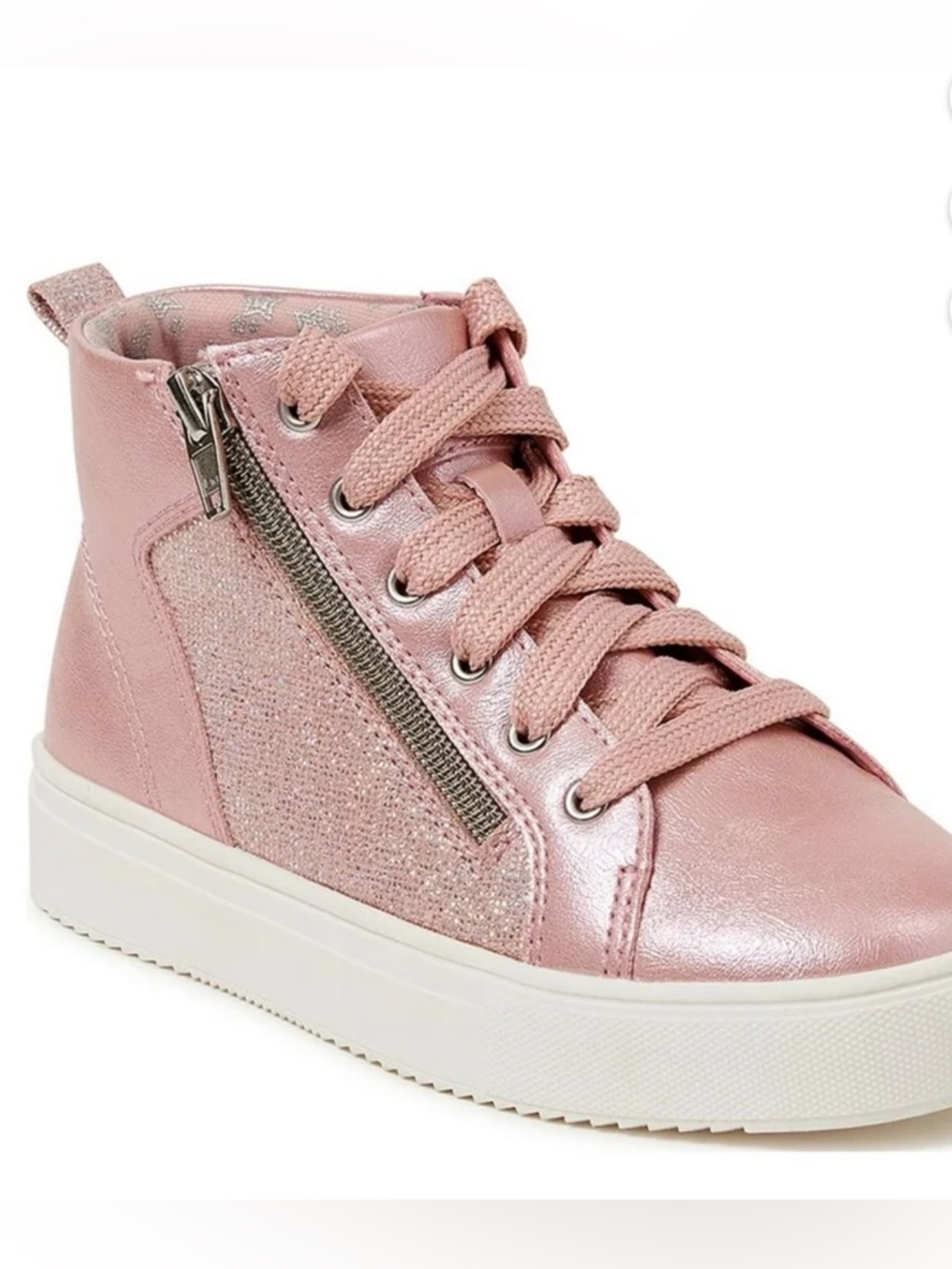 wonder nation Pink Metallic High-Top Sneakers for Kids